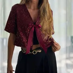 ARRAKASTA - Blusa-tapado De Lentejuelas S-M y L