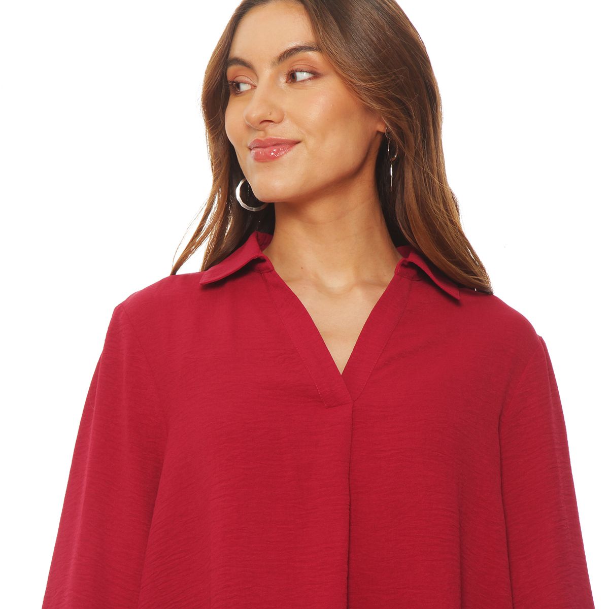 WADOS - BLUSA MANGA LARGA  ESCOTE V CON CUELLO