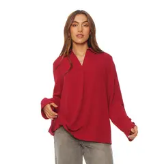 WADOS - BLUSA MANGA LARGA ESCOTE V CON CUELLO