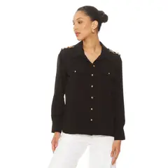 WADOS - BLUSA MANGA LARGA ABOTONADA EN DELANTERO CON BOLSILLO