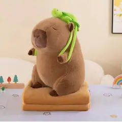 GENERICO - PELUCHE CAPIBARA 45 CM CON MANTA 1X140 CM LA MANTA SE PUEDE GUARDAR DENTRO PELUCHE
