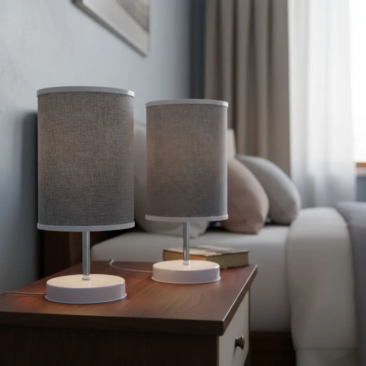 GENERICO - Lámpara Velador Mesa Sobremesa Dormitorio Living Moderna Decoracion Decorativas Elegante E27