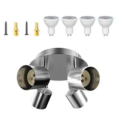 HALMAN - Kit de Acento Modular 4 Puntos Ajustables Plata Mate