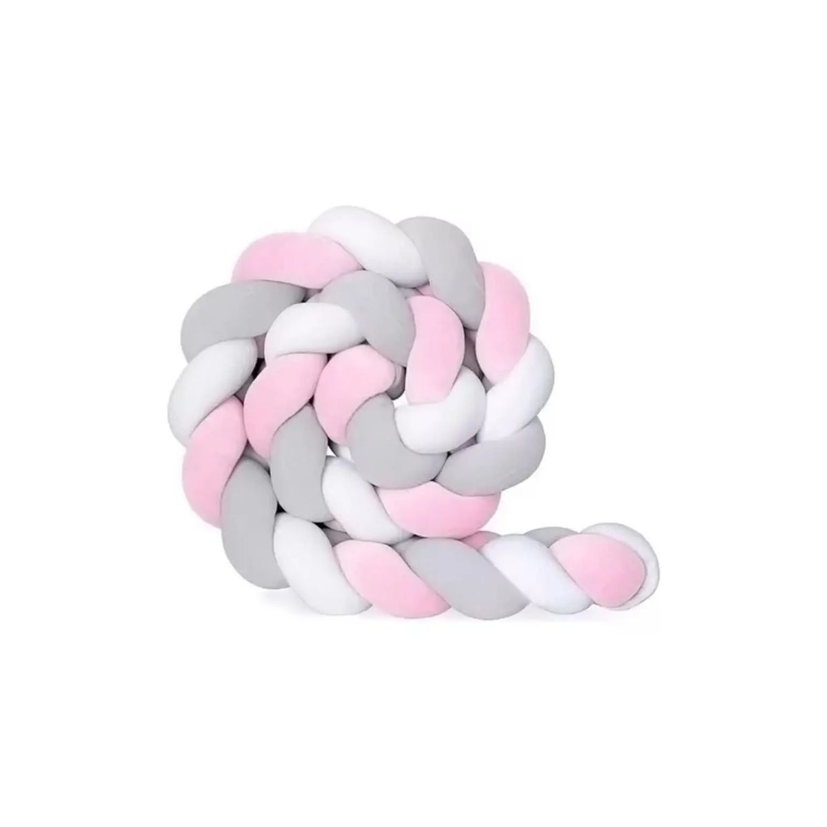 GENERICO - Cojín Trenza Protección para Cuna de Bebe en Rosado 3mts