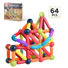 LUKOVEE - Set Còlourful Bloques Magnéticos Didáctic Para Construir 64 Piezas