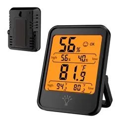 AIZO - Higrómetro Digital Termómetro Pantalla Retroiluminada