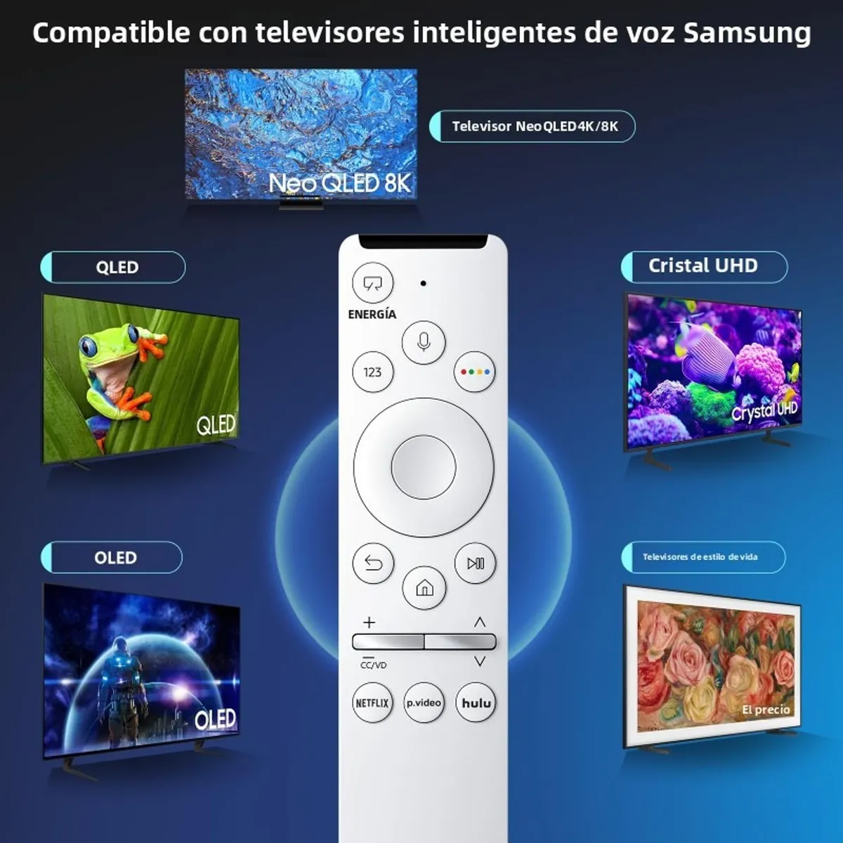 TIOZONEY - Compatible con el control remoto de Samsung Smart-TV