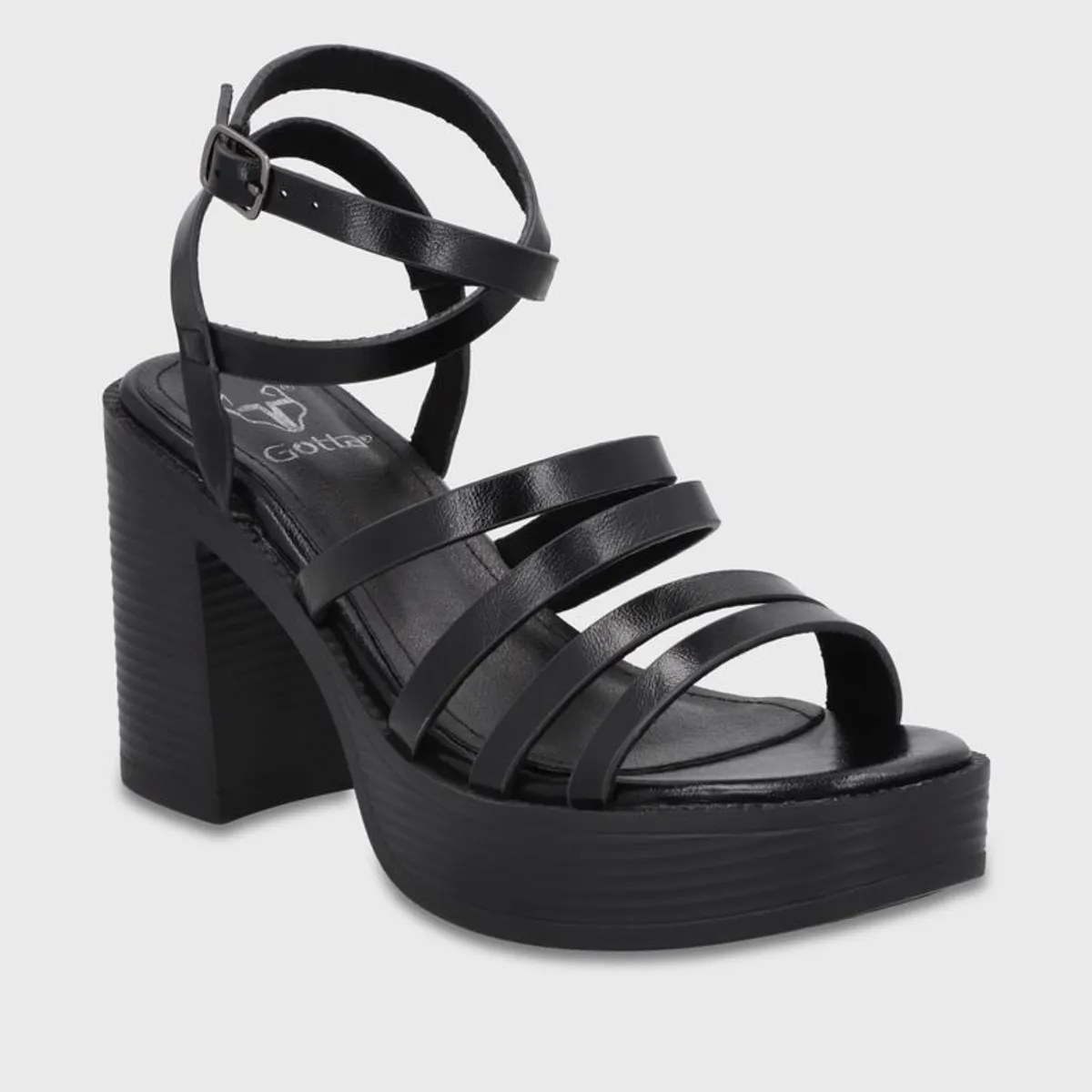 GOTTA - Sandalia Mujer Taco Negra 65921 Gotta
