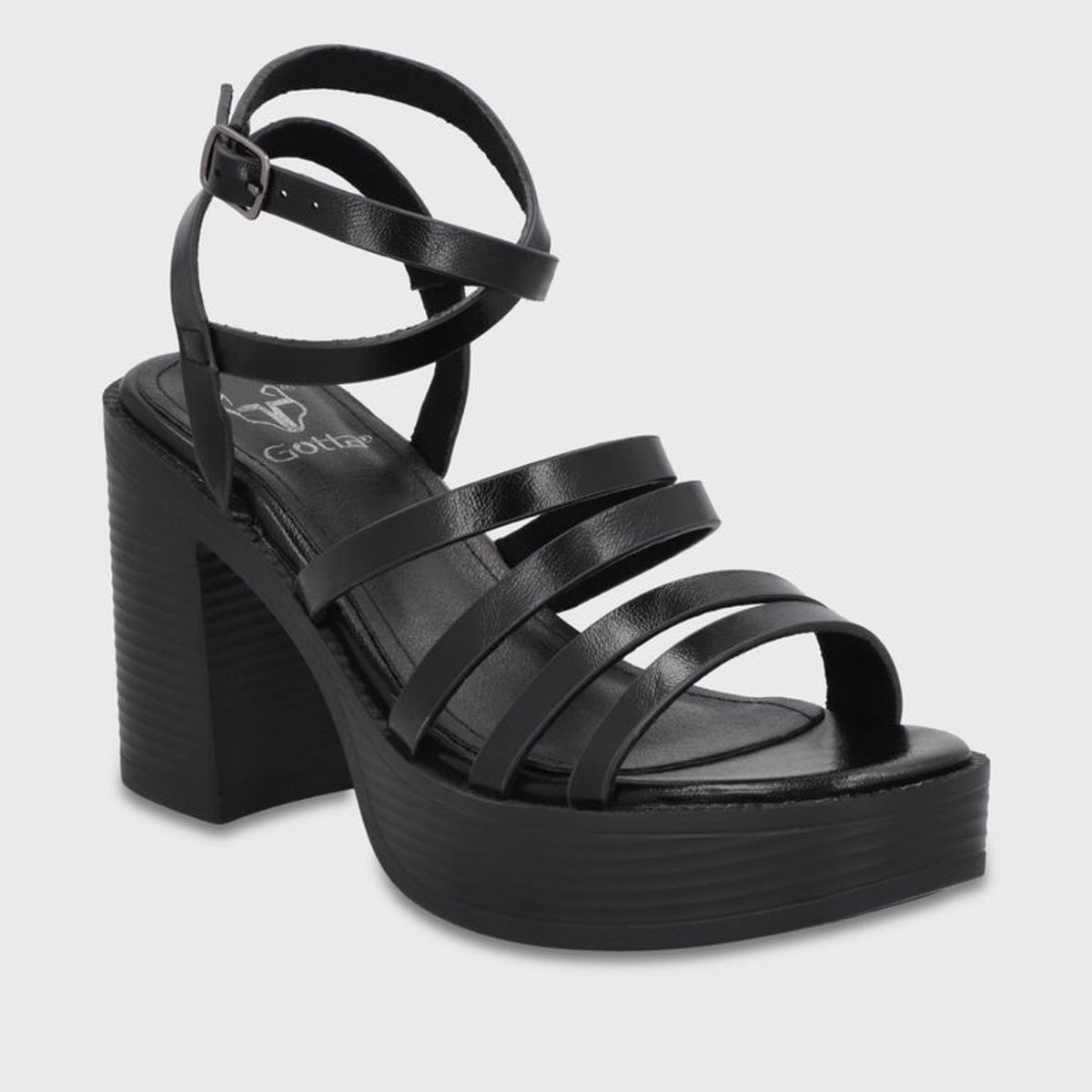 GOTTA - Sandalia Mujer Taco Negra 65921 Gotta