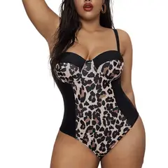HIPSY SWIMWEAR - Traje de baño entero mujer copa Animal print