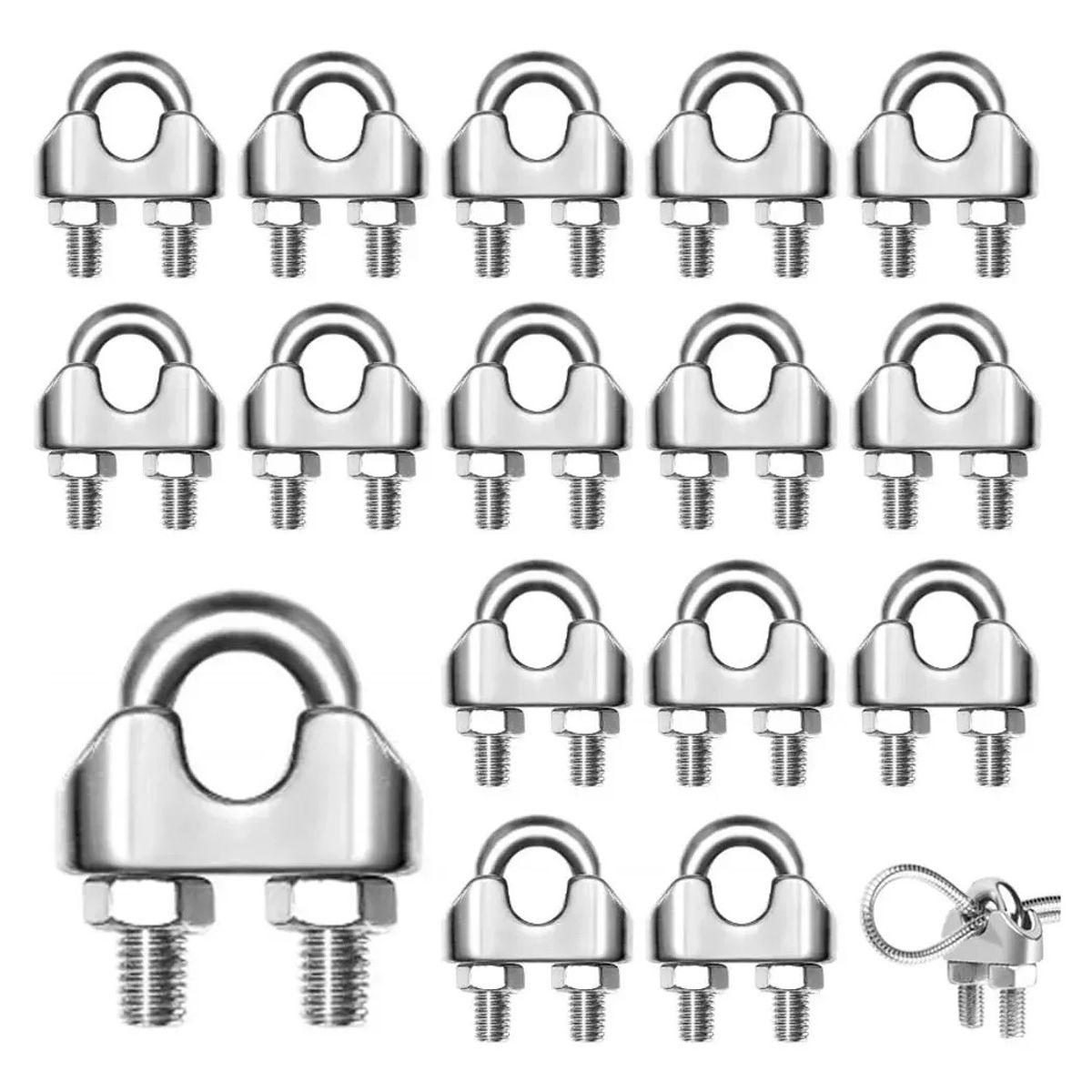 KUANGYE - Prensa Abrazadera 1/4 Piola 6mm Pack 50 Un