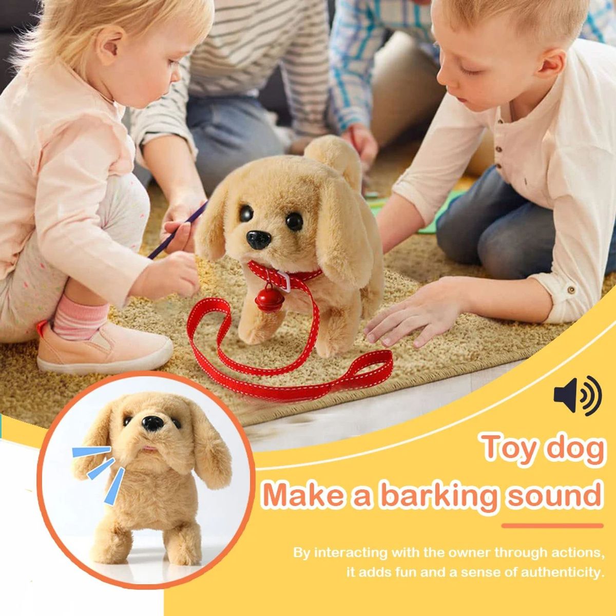 TIOZONEY - Robot interactivo de juguete realista para perros caminar