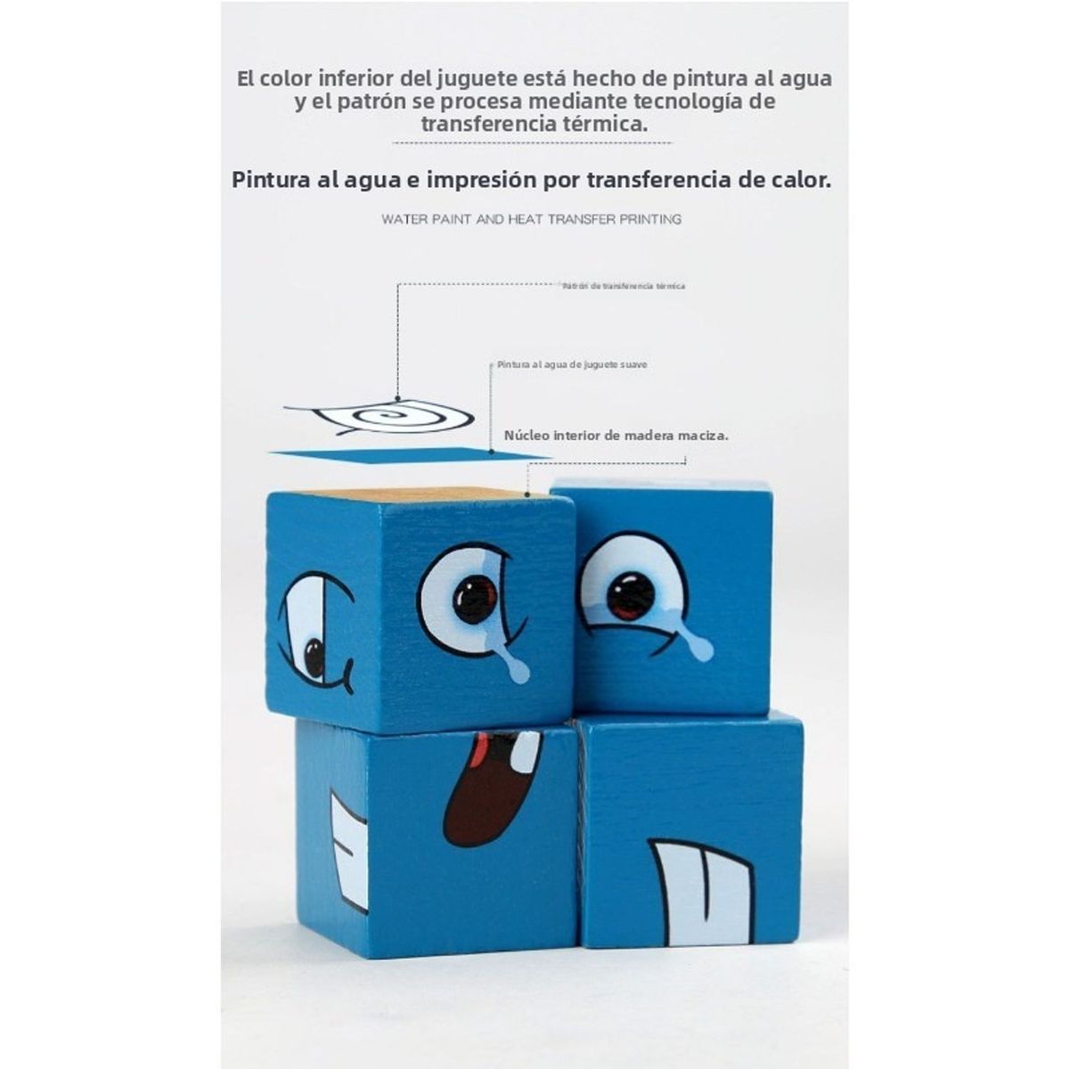 TIOZONEY - Juguete de bloques con expresiones