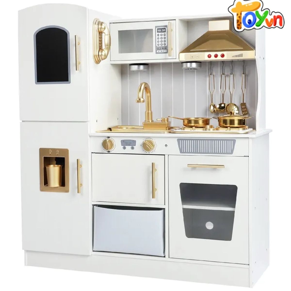 TOYUN TOYUN - Cocina Infantil De Madera Juguetes Blanco Con Luces Y Agua