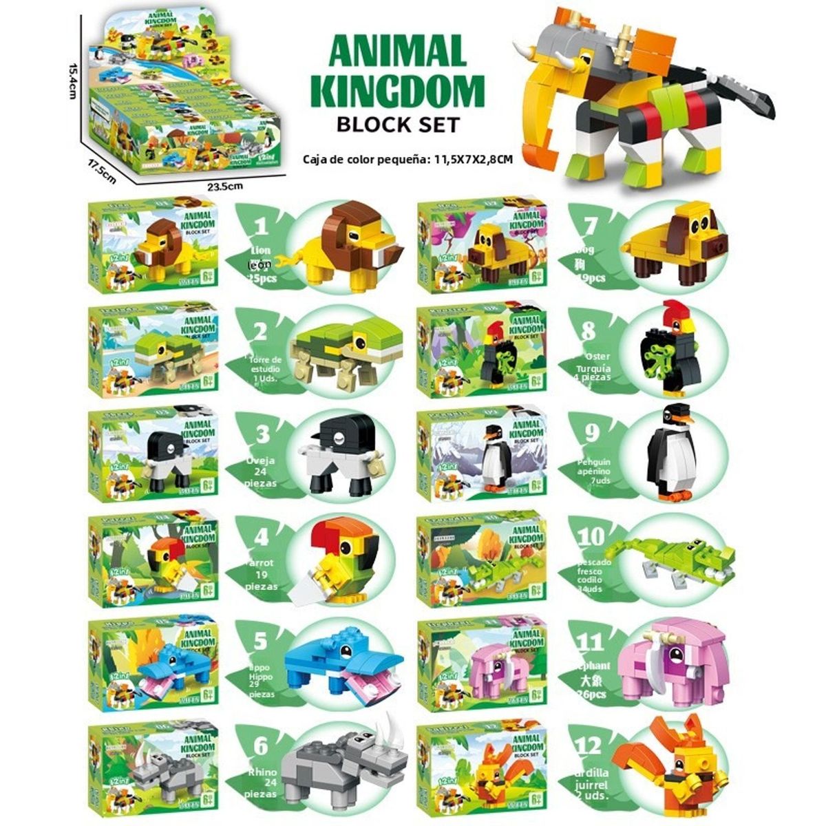TIOZONEY - Juguete Para Niños Set de Animal Kingdom Armables