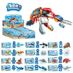 TIOZONEY - Juguete Para Niños Set de Animales Acuáticos Armables