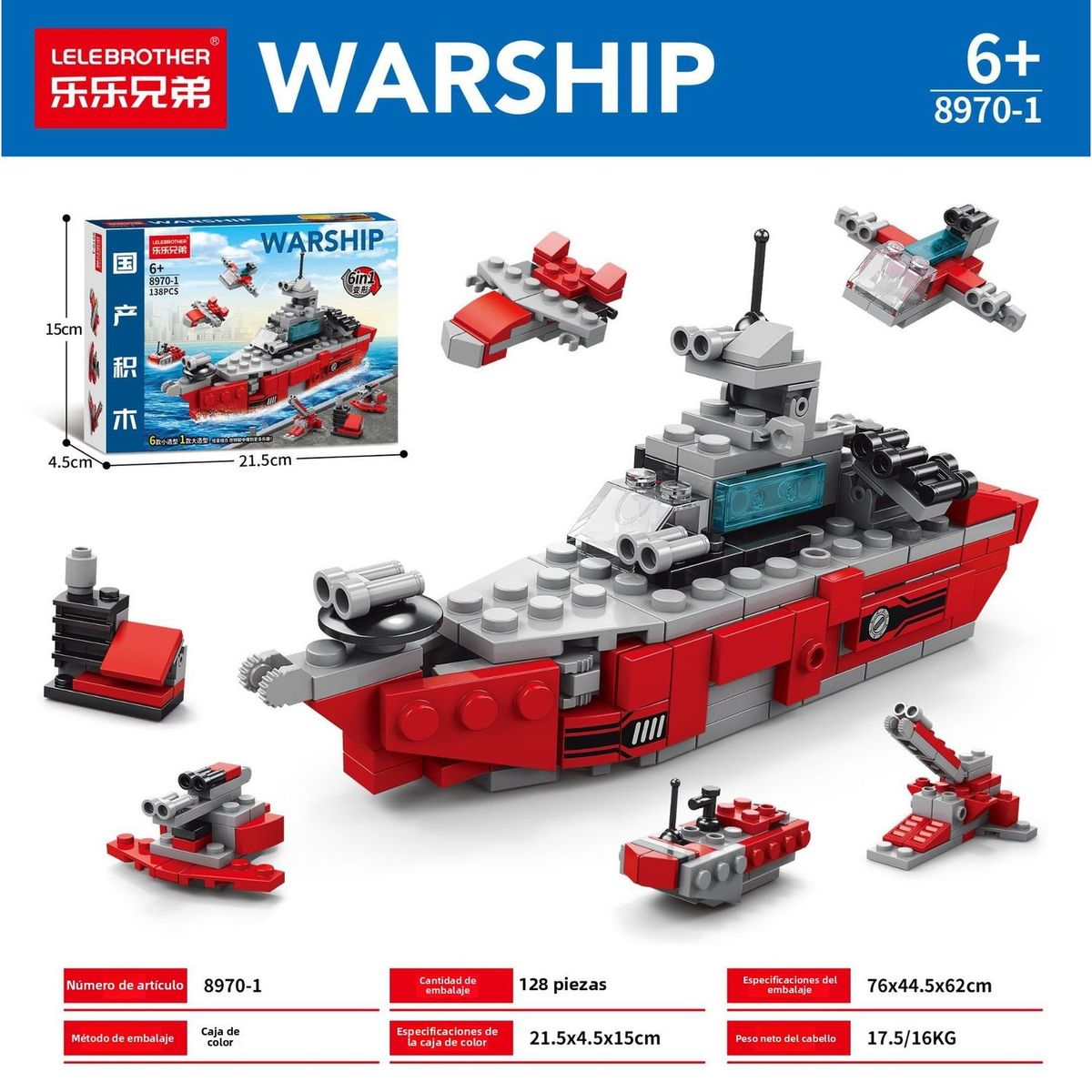 TIOZONEY - Juguete para Niños Barco Rojo Armable
