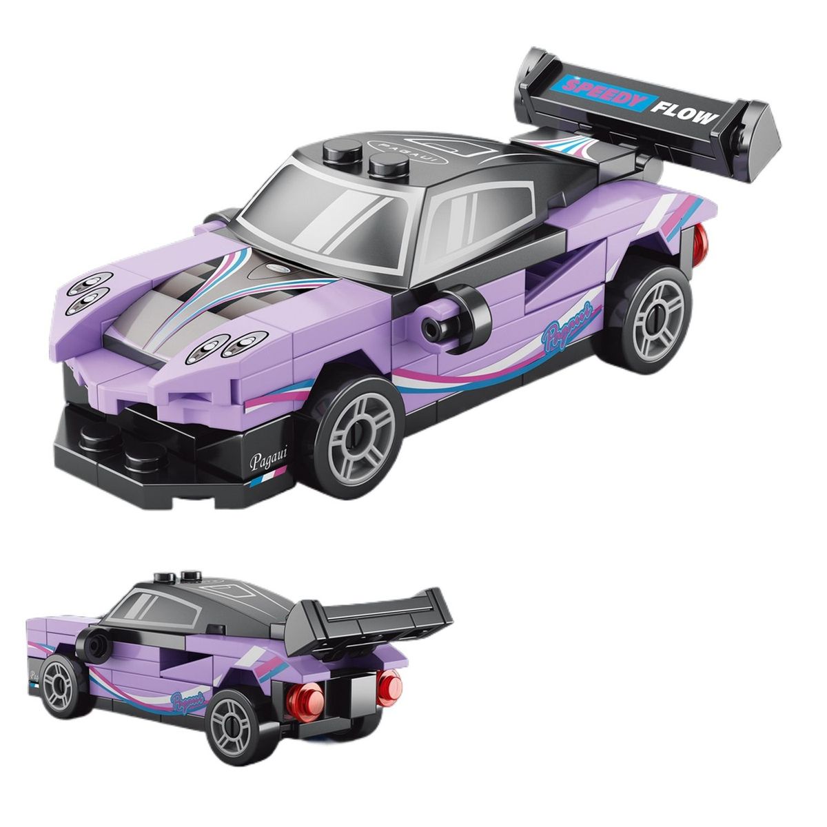 TIOZONEY - Juguete para Niños Auto Morado Armable