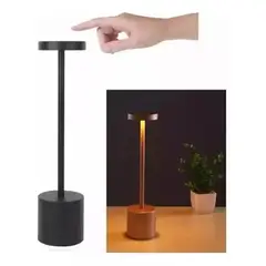 TNAKIEX - Lámpara De Mesa Recargable Lámpara Inalámbrica LED de metal-Negro