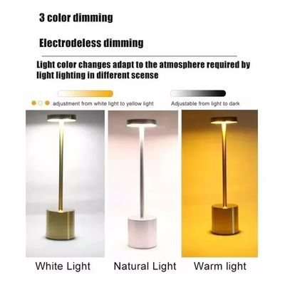 Imagen 2 del producto Lámpara De Mesa Recargable Lámpara Inalámbrica LED de metal-Negro