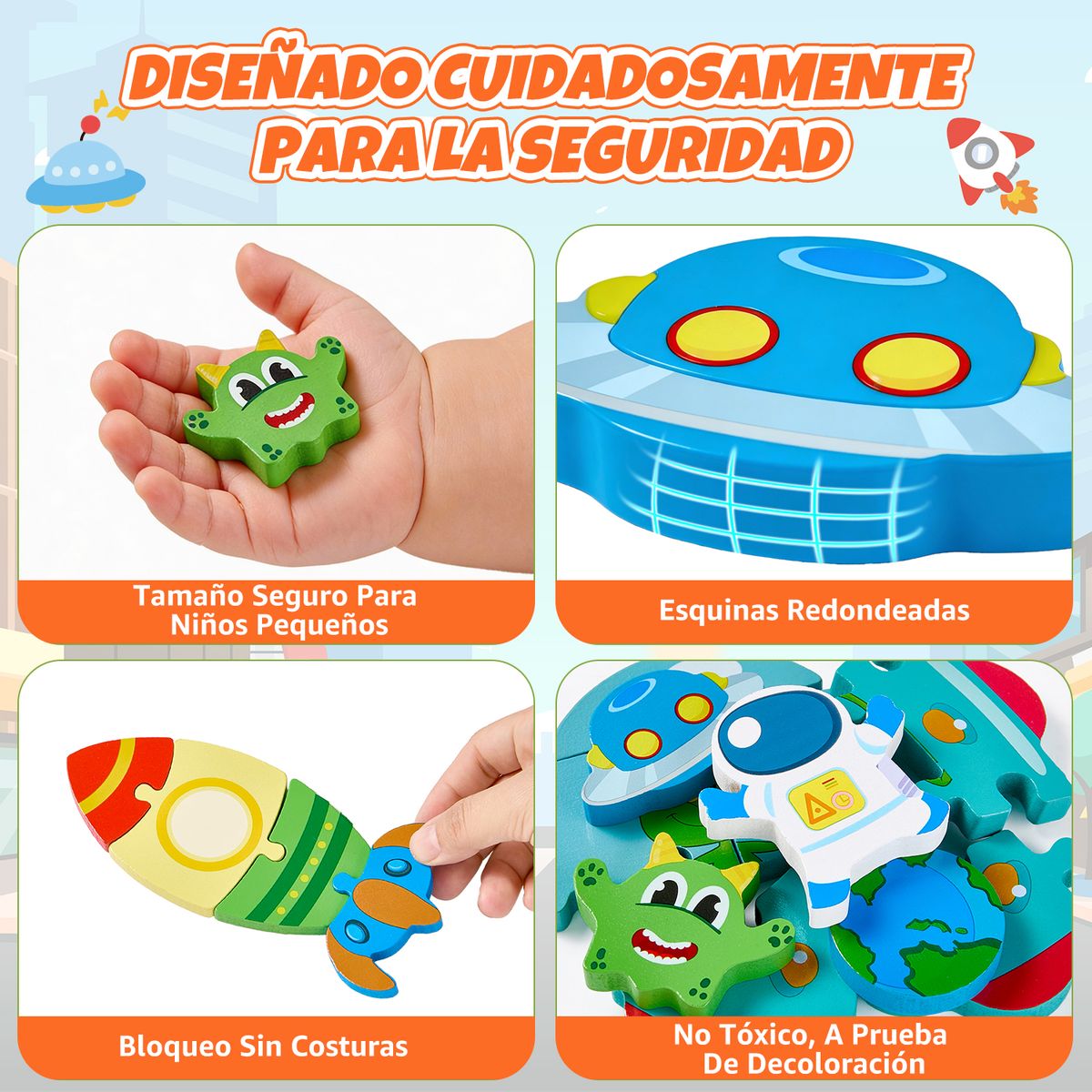 LUKOVEE - Juegos Didacticos Niños Montessori Juguete Sensorial Estimulación Motricidad Madera Espacio
