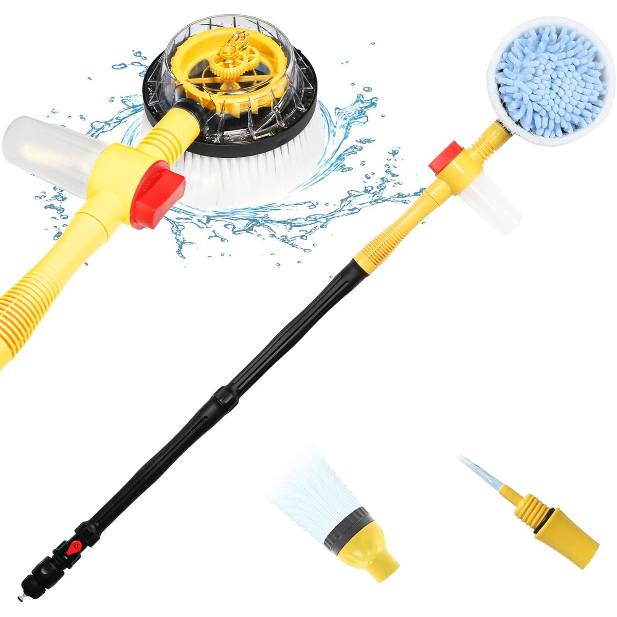 MOVI - CEPILLO GIRATTORIO PARA LAVAR AUTO CON CONEXIÓN A AGUA