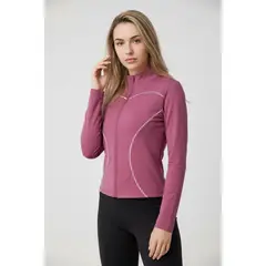 LIKE SHOP - Poleron Deportivo Mujer Ajustado Elasticado Cierre Lineas 9017