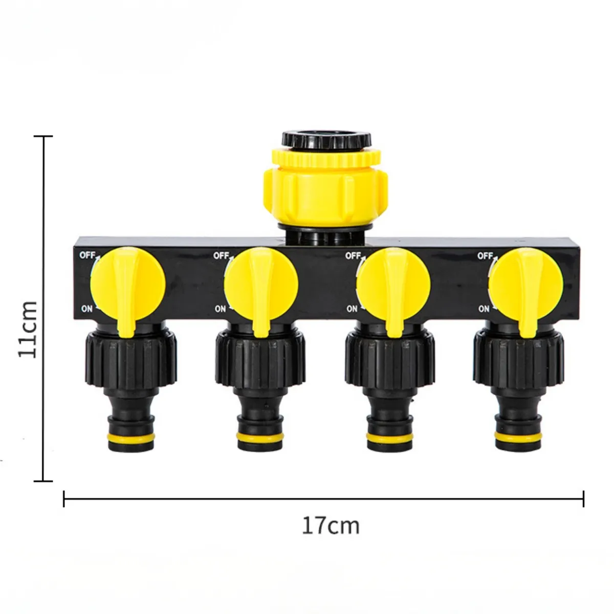 CRUSEC - Divisor Manguera 4 Salidas RoseFlower Adaptador Grifo Riego