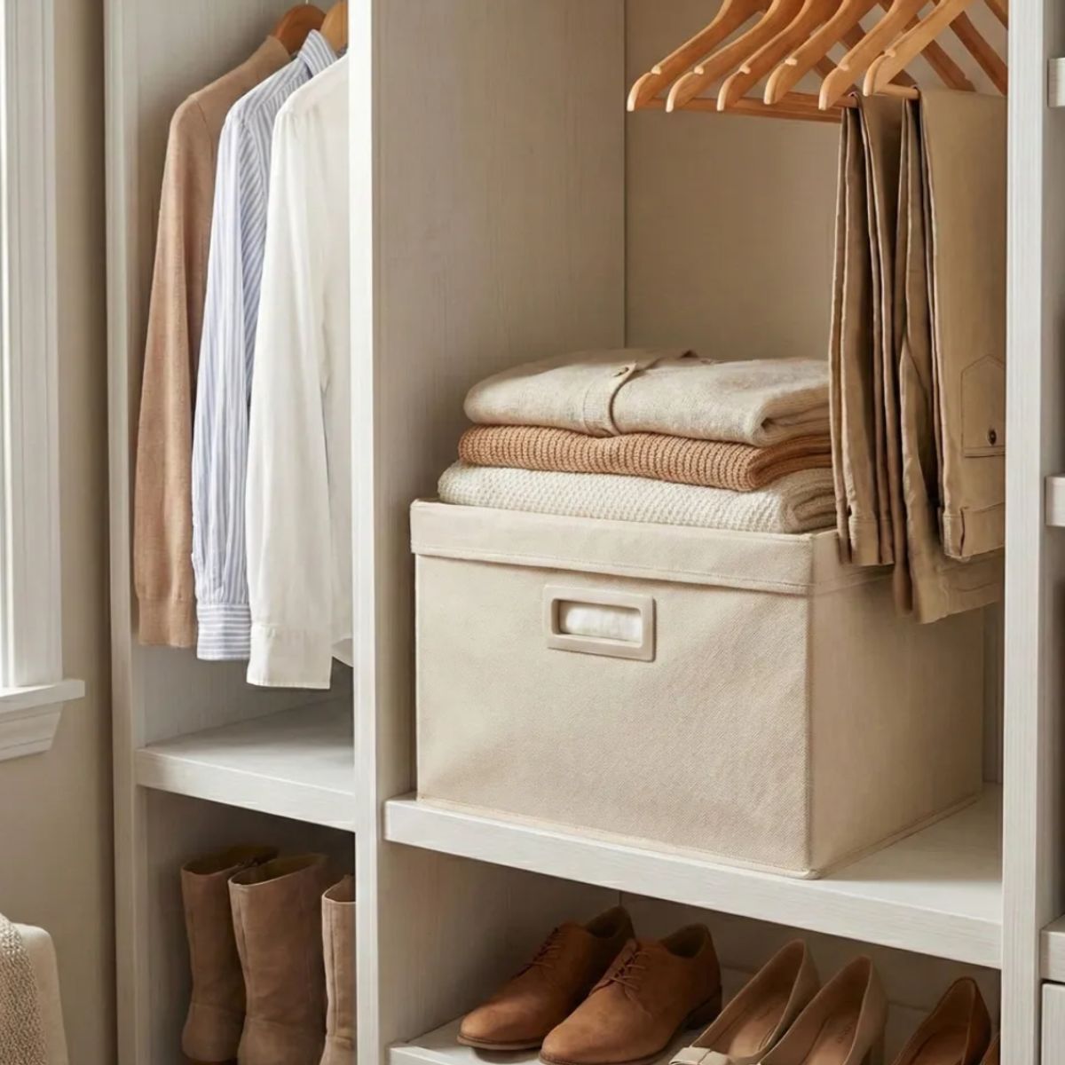 OKAY - Caja Plegable Organizadra Para Ropa Con Tapa Transparente S