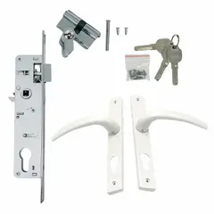 GENERICO - Cerradura de Embutir - Puerta Aluminio Abatible - Doble Manilla 1 Vuelta