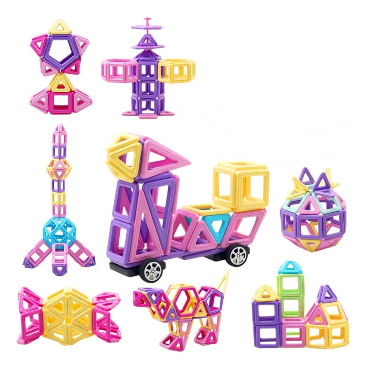 MUNDO MAGIA - Bloques Construcción Magnéticos 76 Pzs Juguete Didáctico 3d