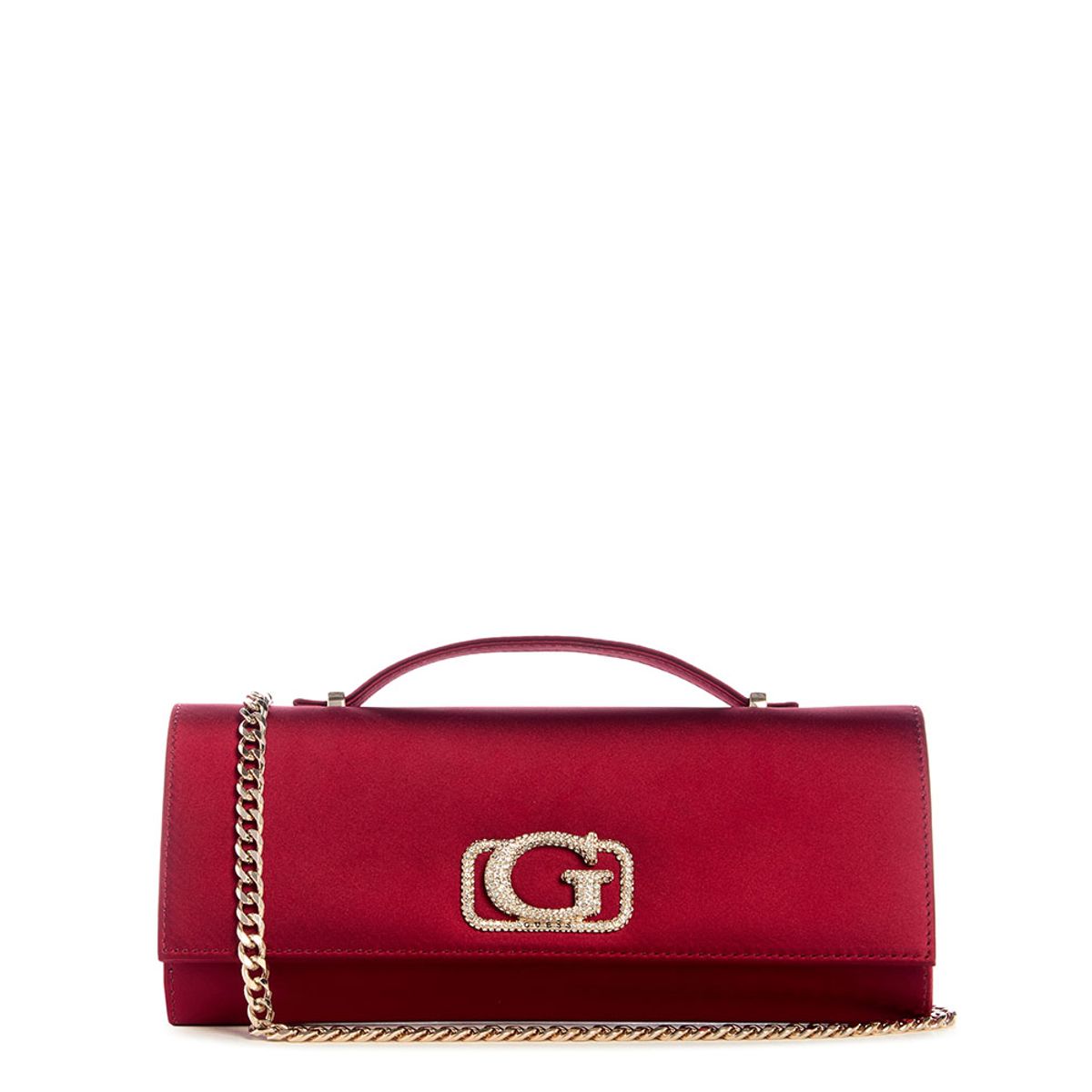 GUESS - Cartera Zalina Handle Clutch Rojo