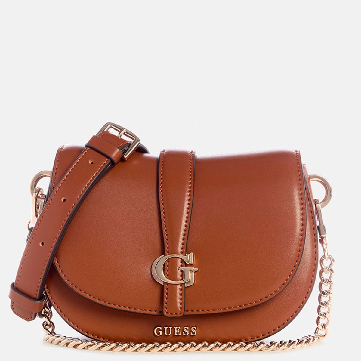 GUESS - Mini Cartera Carrie Mini Flap Crossbody Café