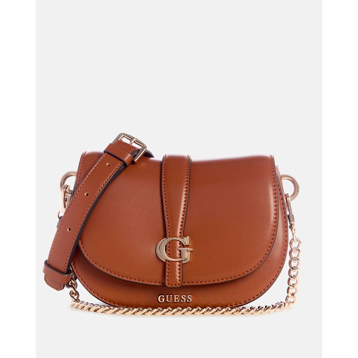 GUESS - Mini Cartera Carrie Mini Flap Crossbody Café
