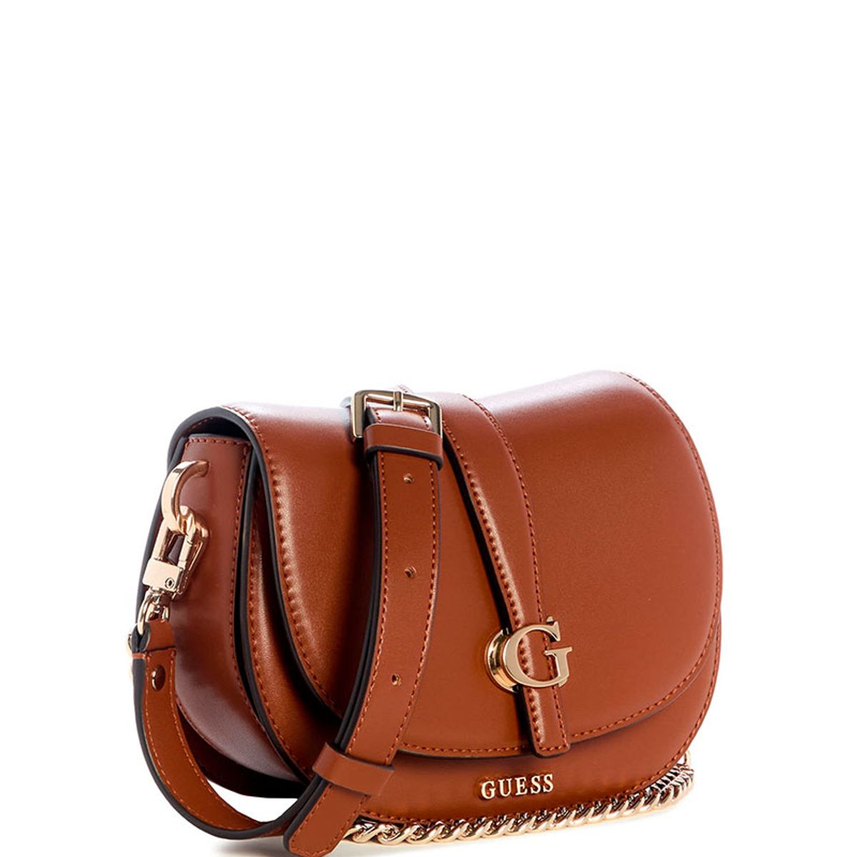 GUESS - Mini Cartera Carrie Mini Flap Crossbody Café