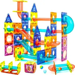 MUNDO MAGIA - Pista De Bolitas Juego De Encaje Y Bloques Magnéticos 108pz