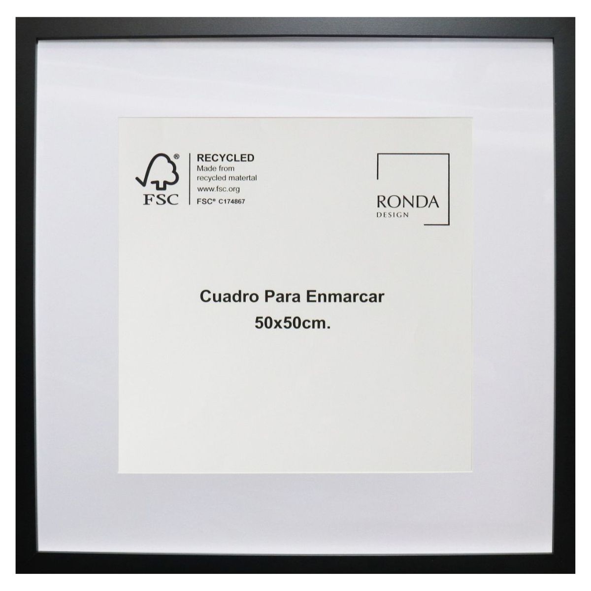 RONDA - Cuadro para enmarcar 50x50 CM Negro