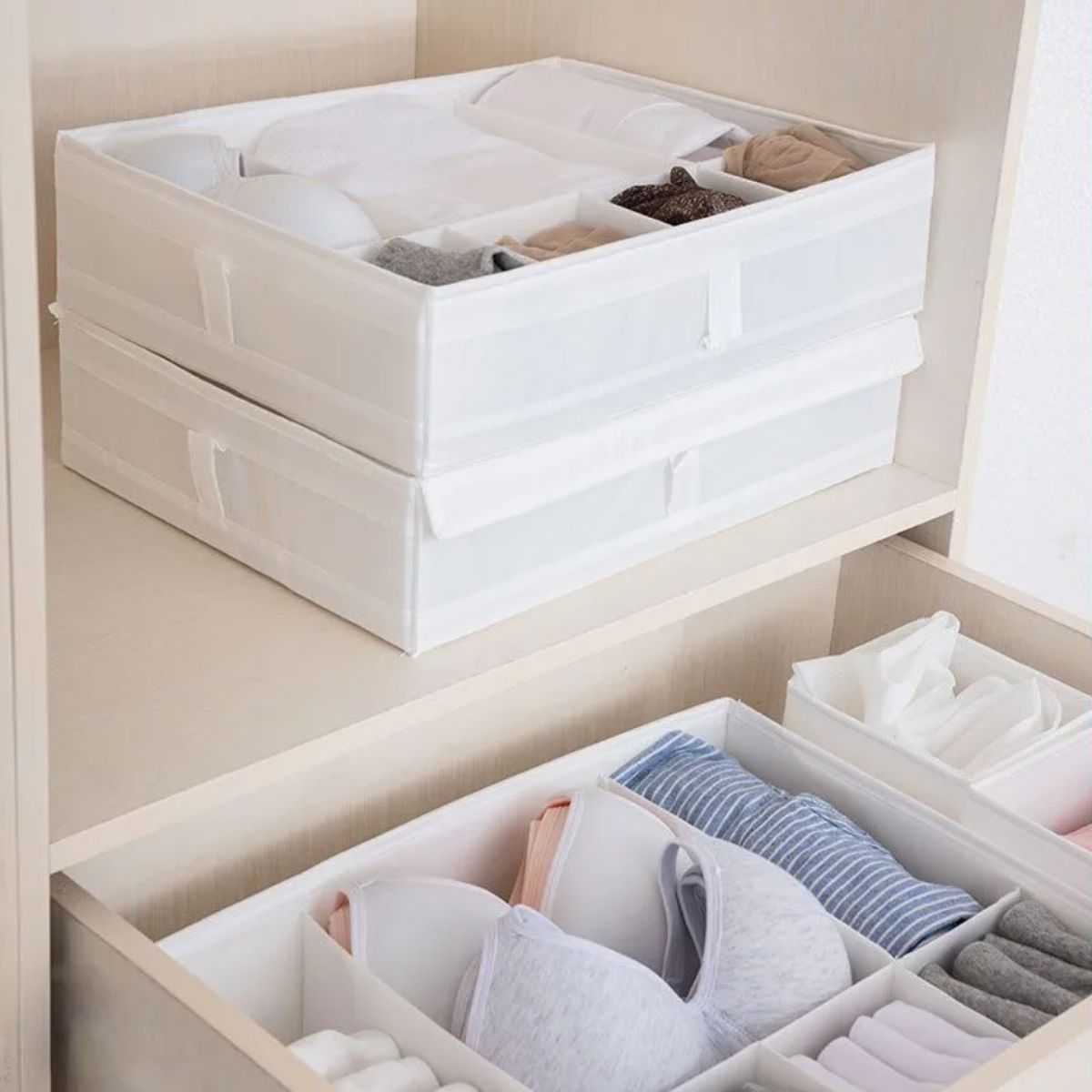 OKAY - Caja Tela Plegable Organizadora De Ropa De 7 Compartimientos
