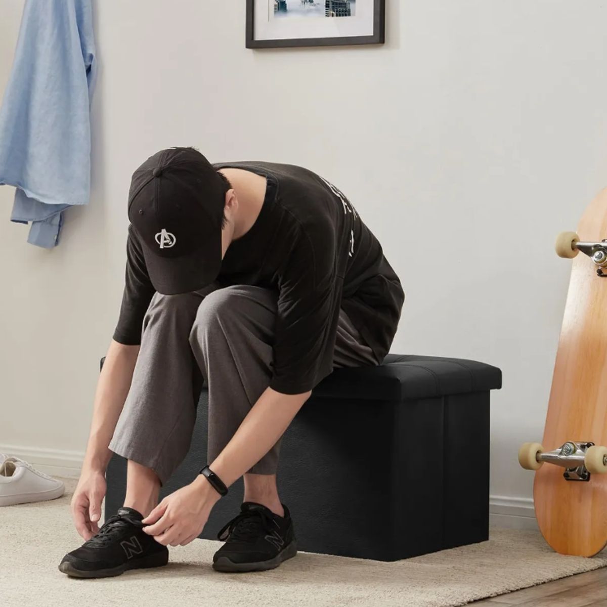 OKAY - Banqueta Baul Sillon Pie De Cama Silla Organizador Plegable