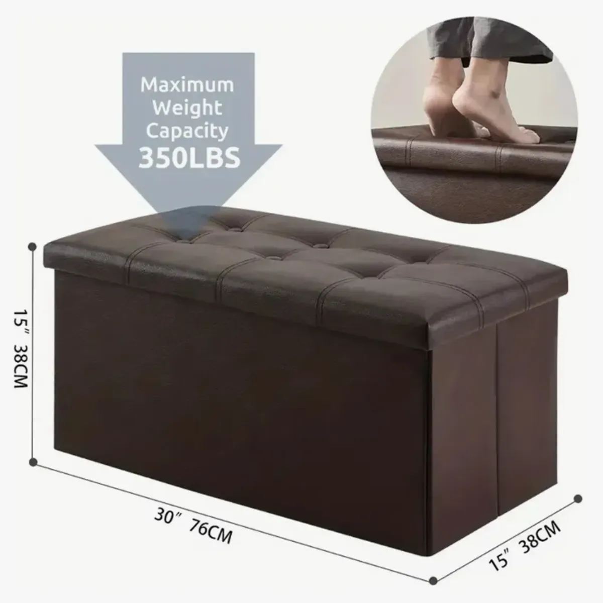 Banqueta Baul Sillon Pie De Cama Silla Organizador Plegable, marca OKAY - Foto 2