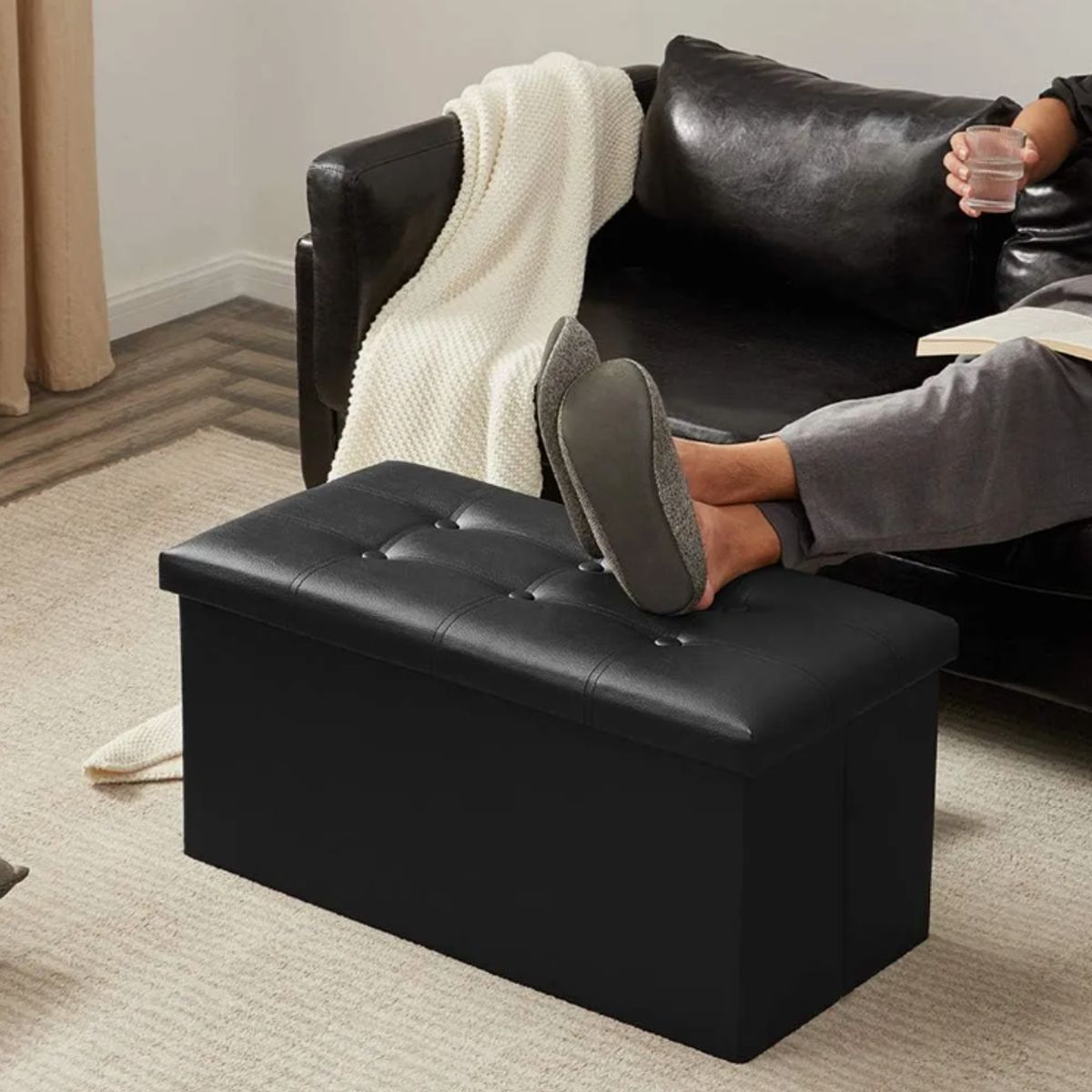 OKAY - Banqueta Baul Sillon Pie De Cama Silla Organizador Plegable