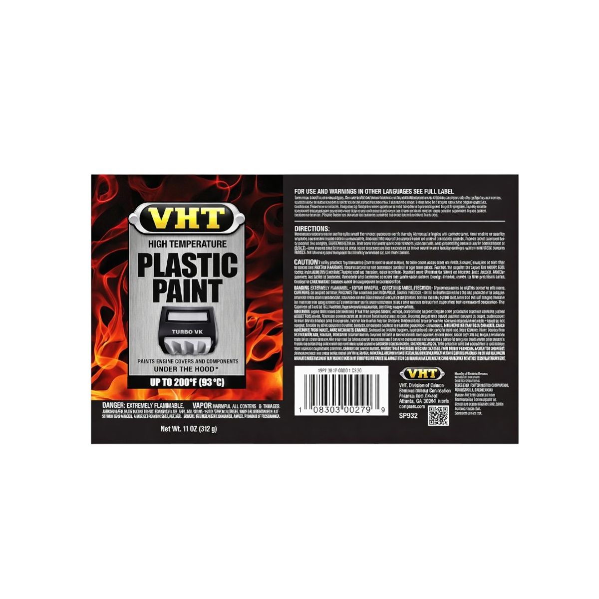 GENERICO - Pintura Alta Temperatura Plastic Paint Negro 312gr