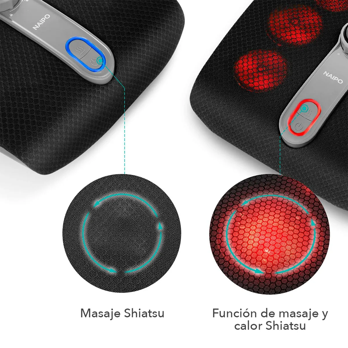 NAIPO - Masajeador Shiatsu de Pies con calor Naipo Mgf-50177