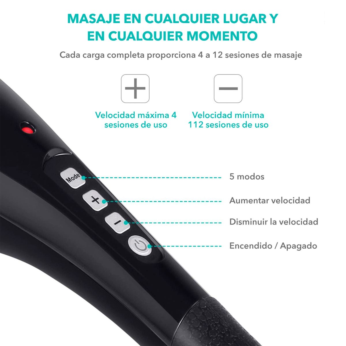 NAIPO - Masajeador Recargable de Percusión Cuerpo Entero Naipo Mgpc-5610