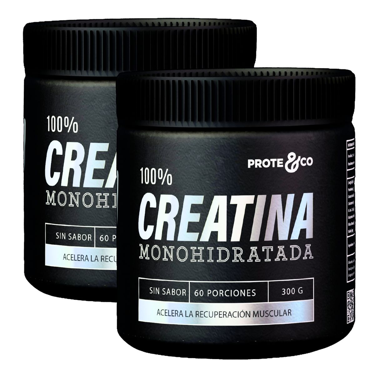 PROTE AND CO - Creatina Monohidratada Pack de 2 unidades 300 gramos Sin Sabor Prote&Co