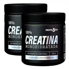PROTE AND CO - Creatina Monohidratada Pack de 2 unidades 300 gramos Sin Sabor Prote&Co