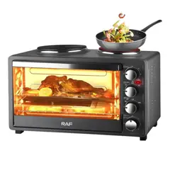 RAF - Horno Eléctrico De Mesa Con Estufas 2 En 1 R.5310s 30lts Negro 30lts Negro