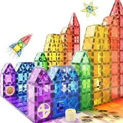 MUNDO MAGIA - 52 Pzas Juguete De Bloques De Construcción Magnético En Caja