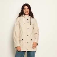 CHAQUETA IMPERMEABLE CON CAPUCHA Y BOLSILLOS