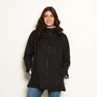 CHAQUETA IMPERMEABLE MANGA LARGA CON CAPUCHA